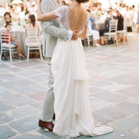 CUSTOM Wedding Gown 2 Whimsical Lace Applicae Flowy - Picture 15 of 16